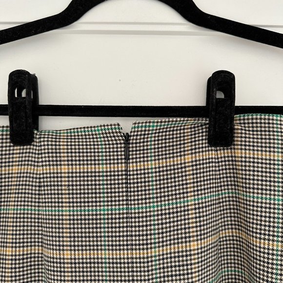BA&SH Grena Mini Skirt Houndstooth Plaid Multicolor Wrap Style High Low Front - Picture 9 of 11